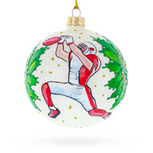 Load image into Gallery viewer, Football Player in Action Glass Ball Christmas Sports Ornament 4 Inches