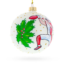 Load image into Gallery viewer, Football Player in Action Glass Ball Christmas Sports Ornament 4 Inches