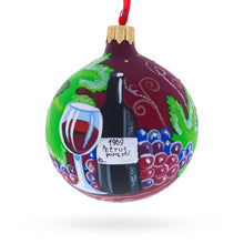 Load image into Gallery viewer, Red Wine Bottle Glass Ball Christmas Ornament 3.25 Inches