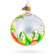 Load image into Gallery viewer, Poppy Flowers on White Glass Ball Christmas Ornament, 3.25 Inches
