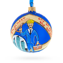 Load image into Gallery viewer, Engineer Glass Ball Christmas Ornament 3.25 Inches