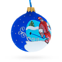 Load image into Gallery viewer, Winter Wonderland Skiing Blue Glass Ball Christmas Ornament 3.25 Inches