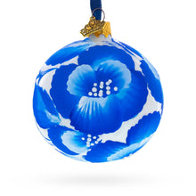 Load image into Gallery viewer, Pansies Flowers on White Glass Ball Christmas Ornament 3.25 Inches