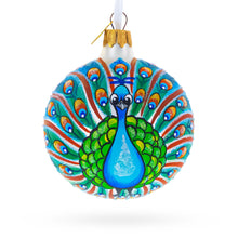 Load image into Gallery viewer, Peacock Glittered Glass Ball Christmas Ornament 3.25 Inches