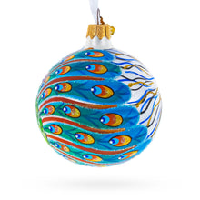Load image into Gallery viewer, Peacock Glittered Glass Ball Christmas Ornament 3.25 Inches