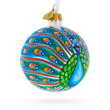 Load image into Gallery viewer, Peacock Glittered Glass Ball Christmas Ornament 3.25 Inches