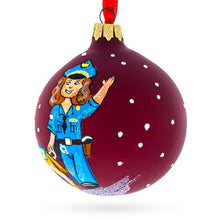 Load image into Gallery viewer, K-9 Police Officer with Dog Glass Ball Christmas Ornament 3.25 Inches