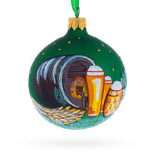 Load image into Gallery viewer, Beer Barrel Glass Ball Christmas Ornament 3.25 Inches