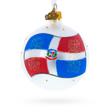 Load image into Gallery viewer, Flag of Dominican Republic Glass Ball Christmas Ornament 3.25 Inches