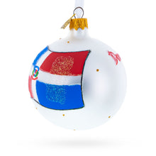 Load image into Gallery viewer, Flag of Dominican Republic Glass Ball Christmas Ornament 3.25 Inches