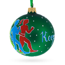 Load image into Gallery viewer, I Love Running Glass Ball Christmas Ornament 3.25 Inches