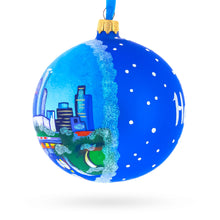Load image into Gallery viewer, Houston, Texas Glass Ball Christmas Ornament 4 Inches