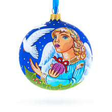 Load image into Gallery viewer, Angel with Peace Pigeons Glass Ball Christmas Ornament 4 Inches