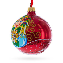Load image into Gallery viewer, Flower Girl Glass Christmas Ornament 3.25 Inches