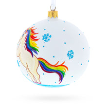 Load image into Gallery viewer, Enchanting Unicorn Glass Ball Christmas Ornament 4 Inches
