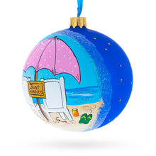 Load image into Gallery viewer, Just Married on the Beach Glass Ball Christmas Ornament 4 Inches