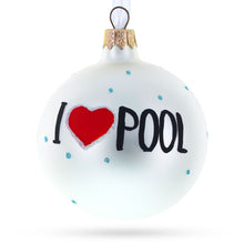 Load image into Gallery viewer, I Love Pool Billiard Glass Christmas Ornament 3.25 Inches