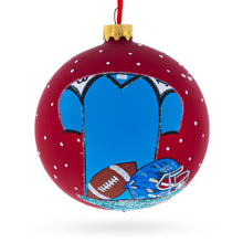 Load image into Gallery viewer, Football Glass Ball Christmas Sports Ornament 4 Inches
