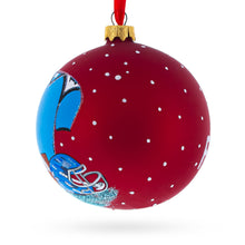 Load image into Gallery viewer, Football Glass Ball Christmas Sports Ornament 4 Inches