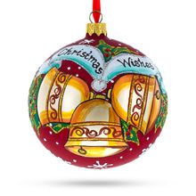 Load image into Gallery viewer, Three Bells Glass Ball Christmas Ornament 4 Inches