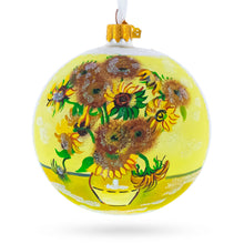 Load image into Gallery viewer, 1887 'Sunflowers' by Vincent Van Gogh Glass Ball Christmas Ornament 4 Inches