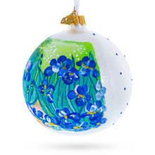 Load image into Gallery viewer, 1889 'Irises' by Vincent Van Gogh Glass Ball Christmas Ornament 4 Inches
