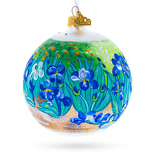 Load image into Gallery viewer, 1889 'Irises' by Vincent Van Gogh Glass Ball Christmas Ornament 4 Inches