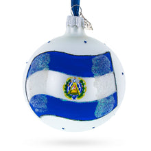 Load image into Gallery viewer, Flag of El Salvador Glass Ball Christmas Ornament 3.25 Inches