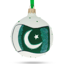 Load image into Gallery viewer, Flag of Pakistan Glass Ball Christmas Ornament 3.25 Inches