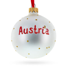 Load image into Gallery viewer, Flag of Austria Glass Ball Christmas Ornament 3.25 Inches