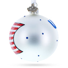Load image into Gallery viewer, Flag of United States of America on White Glass Ball Christmas Ornament 3.25 Inches