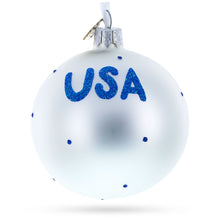 Load image into Gallery viewer, Flag of United States of America on White Glass Ball Christmas Ornament 3.25 Inches
