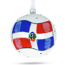 Load image into Gallery viewer, Flag of Dominican Republic Glass Ball Christmas Ornament 4 Inches