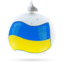 Load image into Gallery viewer, Flag of Ukraine Glass Ball Christmas Ornament 4 Inches
