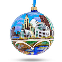 Load image into Gallery viewer, Columbus, Ohio, USA Glass Ball Christmas Ornament 4 Inches