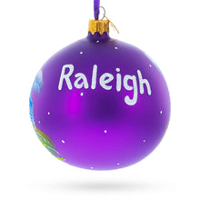 Load image into Gallery viewer, Raleigh, North Carolina, USA Glass Ball Christmas Ornament 4 Inches
