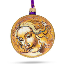 Load image into Gallery viewer, Leonardo Da Vinci's 'Head of A Woman' Glass Ball Christmas Ornament 4 Inches
