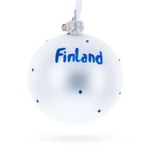 Load image into Gallery viewer, Flag of Finland Glass Ball Christmas Ornament 3.25 Inches