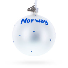 Load image into Gallery viewer, Flag of Norway Glass Ball Christmas Ornament 3.25 Inches