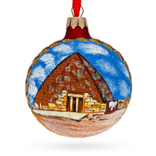 Load image into Gallery viewer, Egyptian Pyramids Glass Ball Christmas Ornament 4 Inches