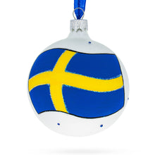 Load image into Gallery viewer, Flag of Sweden Glass Ball Christmas Ornament 3.25 Inches