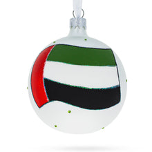 Load image into Gallery viewer, Flag of United Arab Emirates Glass Ball Christmas Ornament 3.25 Inches