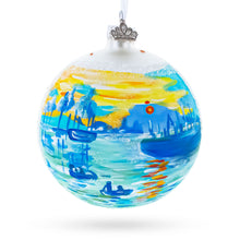 Load image into Gallery viewer, 1874 'Impression Sunrise' by Claude Monet Glass Ball Christmas Ornament 4 Inches
