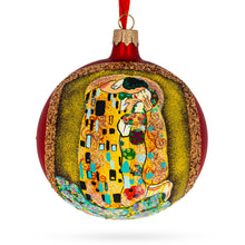 Load image into Gallery viewer, 1908 'The Kiss' by Gustav Klimt Art Nouveau Masterpiece Glass Ball Christmas Ornament 4 Inches