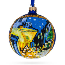 Load image into Gallery viewer, 1888 'Cafe Terrace at Night' by Vincent Van Gogh Glass Ball Christmas Ornament 4 Inches
