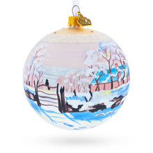 Load image into Gallery viewer, 1869 'The Magpie' by Claude Oscar Monet Glass Ball Christmas Ornament 4 Inches
