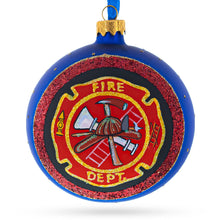 Load image into Gallery viewer, Fire Department Glass Ball Christmas Ornament 4 Inches