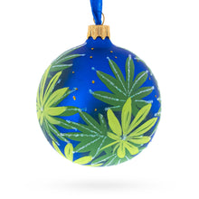 Load image into Gallery viewer, Botanical Cannabis Glass Ball Christmas Ornament 3.25 Inches