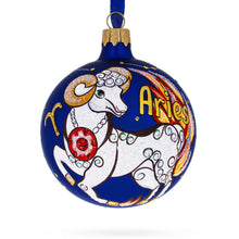 Load image into Gallery viewer, Arie Zodiac Horoscope Sign Glass Ball Christmas Ornament 3.25 Inches