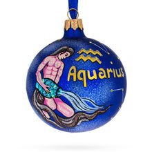 Load image into Gallery viewer, Aquarius Zodiac Horoscope Sign Glass Ball Christmas Ornament 3.25 Inches